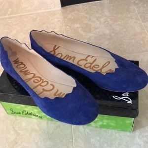 Sam Edelman Augusta Blue Suede Ballet Flats